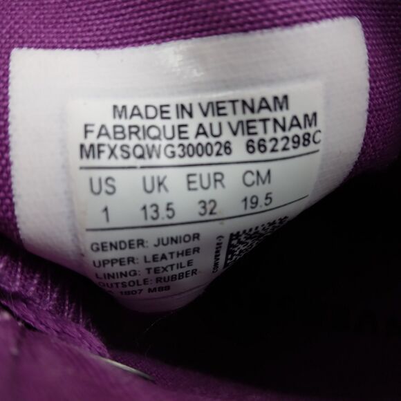 Converse All Star Chuck Taylor High Tops Purple Sparkly Girls Youth Size 1 - Picture 10 of 11